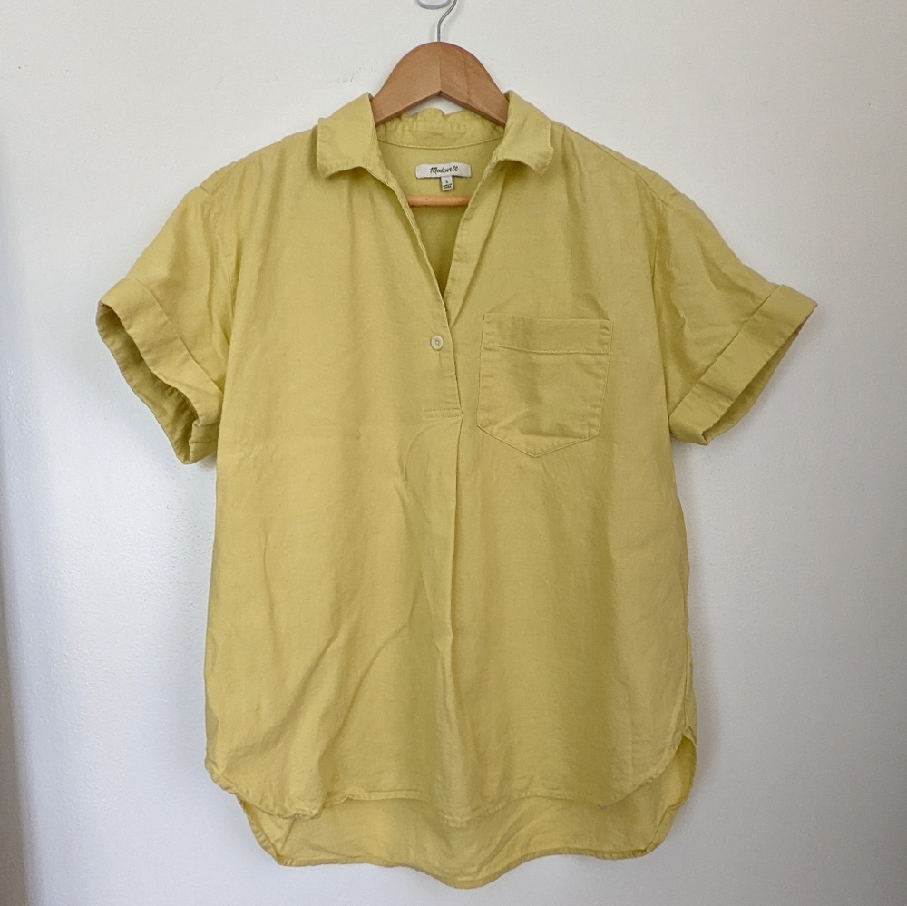 Madewell Linen-Blend Swenson Popover